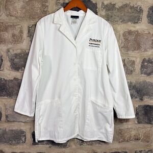 Cherokee 1462 White Lab Coat Purdue University Northwest Nursing Womens Large